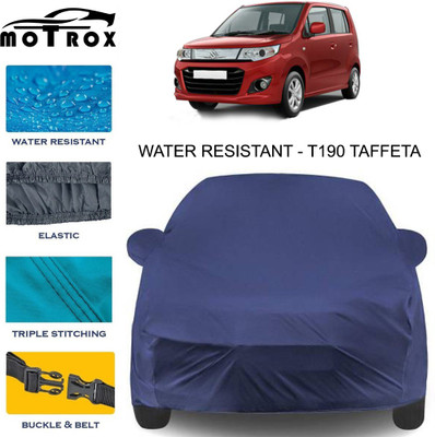MoTRoX Car Cover For Maruti Suzuki WagonR Stingray (With Mirror Pockets)(Blue)