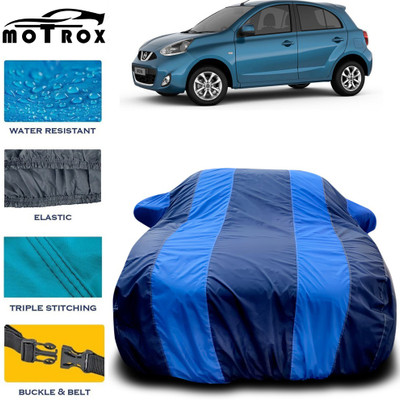 MoTRoX Car Cover For Nissan Micra (With Mirror Pockets)(Blue)