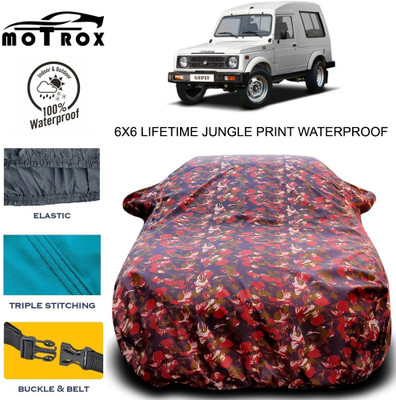 MoTRoX Car Cover For Maruti Suzuki Gypsy (With Mirror Pockets)(Green)
