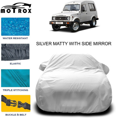 MoTRoX Car Cover For Maruti Suzuki Gypsy (With Mirror Pockets)(Silver)