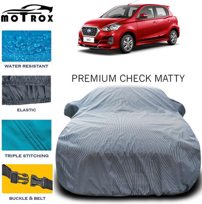 MoTRoX Car Cover For Nissan Go (With Mirror Pockets)(Grey)