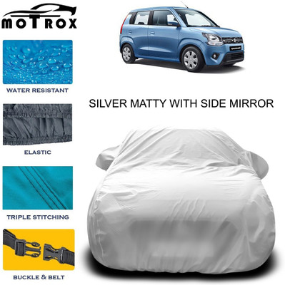 MoTRoX Car Cover For Maruti Suzuki Wagon R 1.0 (With Mirror Pockets)(Silver, For 2020 Models)