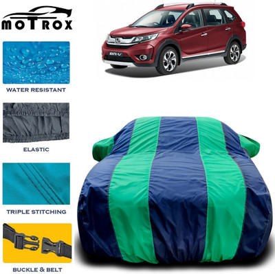 MoTRoX Car Cover For Honda BRV (With Mirror Pockets)(Green, Blue)