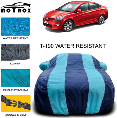MoTRoX Car Cover For Hyundai Fluidic Verna 4S (With Mirror Pockets)(Blue, For 2020 Models)