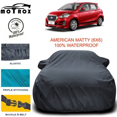 MoTRoX Car Cover For Nissan Go (With Mirror Pockets)(Grey)