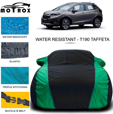 MoTRoX Car Cover For Honda WRV (With Mirror Pockets)(Green, Black)