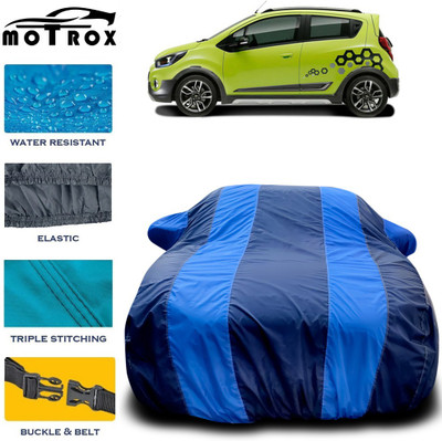 MoTRoX Car Cover For Chevrolet Beat (With Mirror Pockets)(Blue)