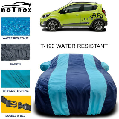 MoTRoX Car Cover For Chevrolet Beat (With Mirror Pockets)(Blue)
