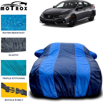 MoTRoX Car Cover For Honda Civic (With Mirror Pockets)(Blue)
