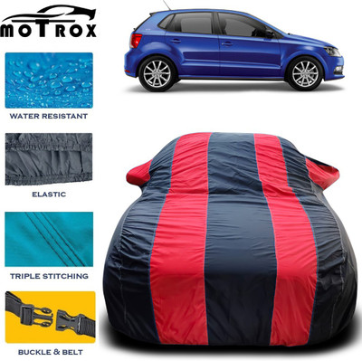 MoTRoX Car Cover For Volkswagen Polo GT (With Mirror Pockets)(Red, Black)