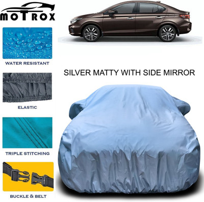 MoTRoX Car Cover For Honda City ZX (With Mirror Pockets)(Silver)