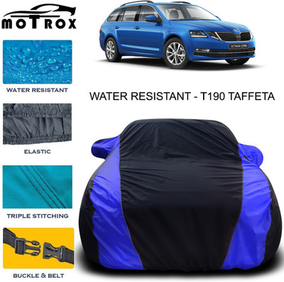 MoTRoX Car Cover For Skoda Octavia Combi (With Mirror Pockets)(Blue, Black)