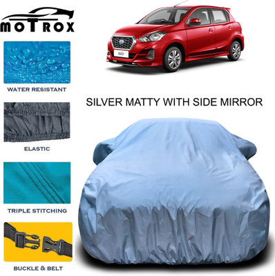 MoTRoX Car Cover For Nissan Go (With Mirror Pockets)(Silver)