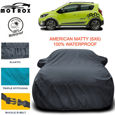 MoTRoX Car Cover For Chevrolet Beat (With Mirror Pockets)(Grey)
