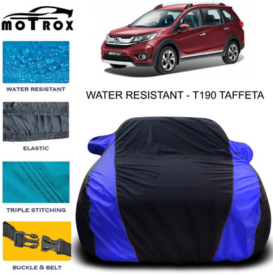 MoTRoX Car Cover For Honda BRV (With Mirror Pockets)(Black, Blue)