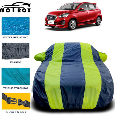 MoTRoX Car Cover For Nissan Go (With Mirror Pockets)(Green)
