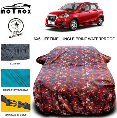 MoTRoX Car Cover For Nissan Go (With Mirror Pockets)(Multicolor)