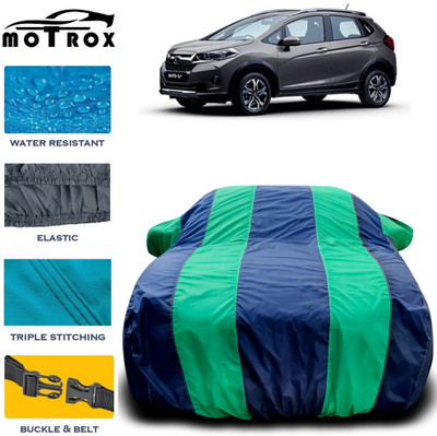 MoTRoX Car Cover For Honda WRV (With Mirror Pockets)(Green, Blue)