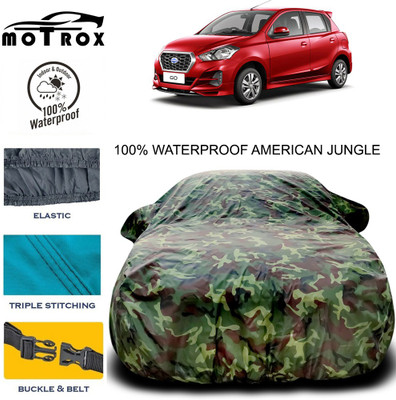 MoTRoX Car Cover For Nissan Go (With Mirror Pockets)(Multicolor)