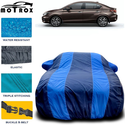 MoTRoX Car Cover For Honda City ZX (With Mirror Pockets)(Blue)