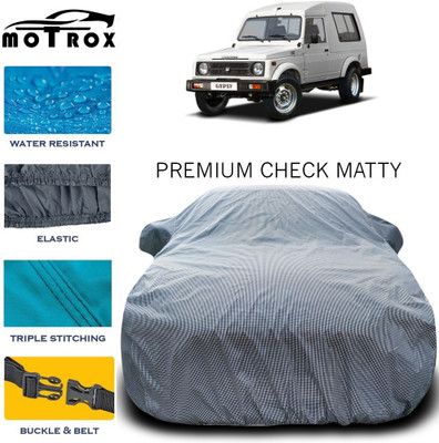 MoTRoX Car Cover For Maruti Suzuki Gypsy (With Mirror Pockets)(Grey)