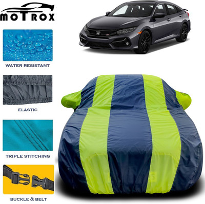 MoTRoX Car Cover For Honda Civic (With Mirror Pockets)(Green, Blue)