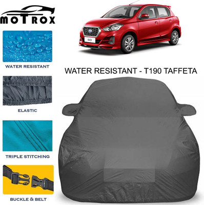 MoTRoX Car Cover For Nissan Go (With Mirror Pockets)(Grey)