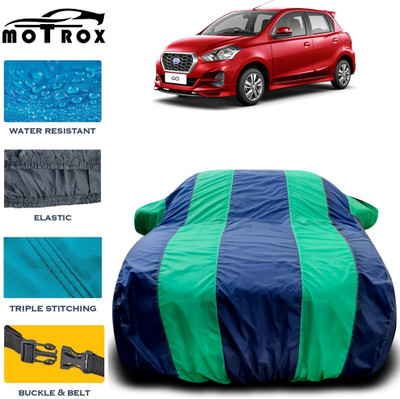 MoTRoX Car Cover For Nissan Go (With Mirror Pockets)(Green)