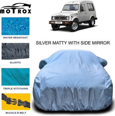 MoTRoX Car Cover For Maruti Suzuki Gypsy (With Mirror Pockets)(Silver)
