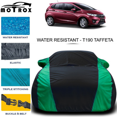 MoTRoX Car Cover For Honda Jazz (With Mirror Pockets)(Green, Blue)