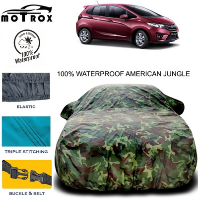 MoTRoX Car Cover For Honda Jazz (With Mirror Pockets)(Multicolor)