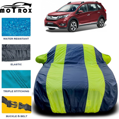 MoTRoX Car Cover For Honda BRV (With Mirror Pockets)(Green, Blue)