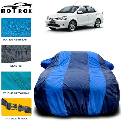 MoTRoX Car Cover For Toyota Etios (With Mirror Pockets)(Blue)