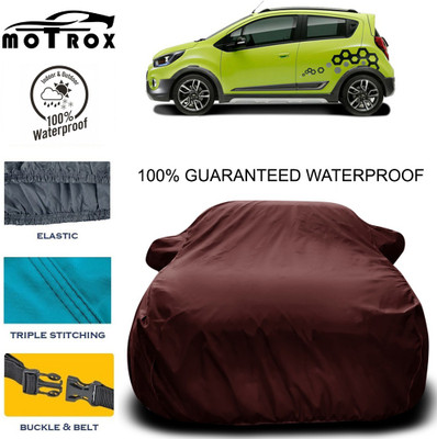 MoTRoX Car Cover For Chevrolet Beat (With Mirror Pockets)(Maroon)