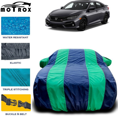 MoTRoX Car Cover For Honda Civic (With Mirror Pockets)(Green)