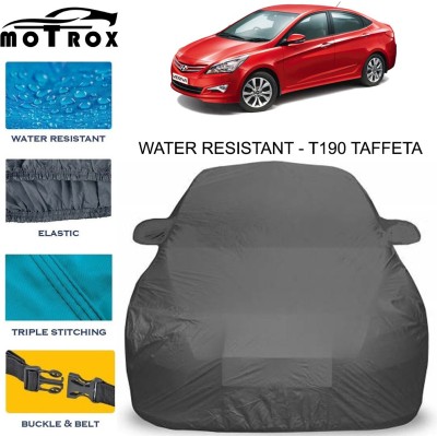 MoTRoX Car Cover For Hyundai Verna Transform (With Mirror Pockets)(Grey)