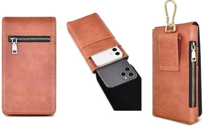 realtech Pouch for vivo Y20s [G] / vivo Y30G / vivo iQOO Z3(Brown, Holster, Pack of: 1)