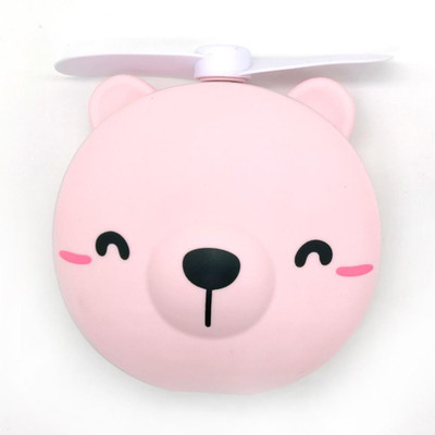 Renyke Mini Carton Make Up Mirror with LED Lights USB LED Cosmetic Mirror Fan