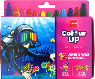 Cello Colour Up 12 jumbo wax crayons(Multicolor)