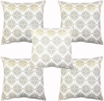 Shri Pratap Cotton Cushions Cover(Pack of 5, 45 cm*45 cm, Grey)