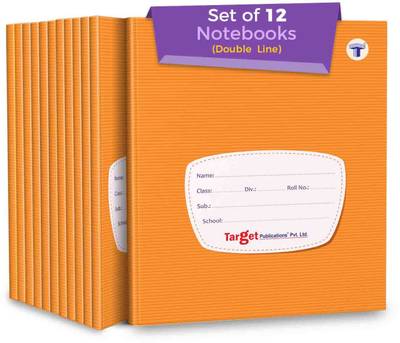 Target Publications Double Line Notebooks | 172 Ruled Pages | Small Two Line Notebooks | Hindi Notebook | Hard Brown Cover | 15.5 cm x 19 cm Approx | Pack of 12 Books | For School, College and Office Use | GSM 58 " Regular Notebook Double Line 2064 Pages