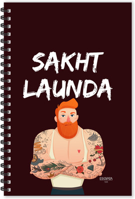 ESCAPER Sakht Launda Hindi Quotes Diary (Ruled - A5 Size - 8.5 x 5.5 inches), Slogan Diary, Quotes on Diary, Funny Quotes Diary A5 Diary Ruled 160 Pages(Brown)