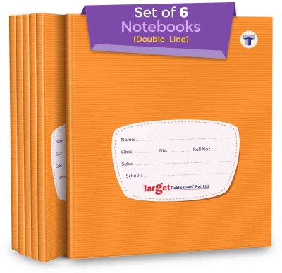 Target Publications Target Double Line Notebooks | 172 Ruled Pages | Small Two Line Notebooks | Hindi Notebook | Hard Brown Cover | 15.5 cm x 19 cm Approx | Pack of 6 Books | For School, College and Office Use | GSM 58 Regular Notebook Double Line 1032 Pages(Brown, Pack of 6)