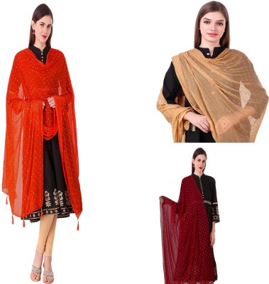 DIAMO Chiffon Embellished Women Dupatta