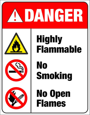 Craft Qila Danger Flame Emergency Sign