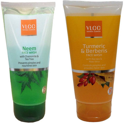 VLCC Neem Facewash 150ml & Turmeric Facewash 150ml ( Set of 2 ) Face Wash(300 ml)