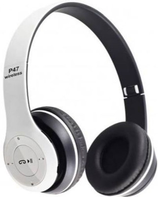 GUGGU TNI_423G_ 7 Over the head Wireless Bluetooth Headset Bluetooth(White, On the Ear)