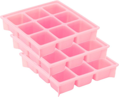 AASHU Pink Plastic Ice Cube Tray(Pack of3)