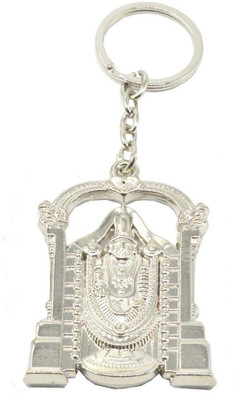 AFH Antique Silver Lord Tirupati Balaji Double Sided Quality Key Chain For Gifting Key Chain