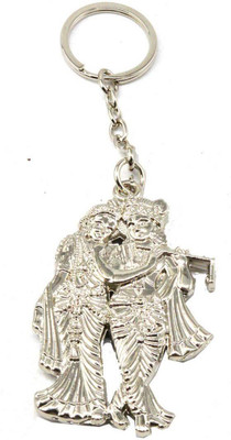 AFH Radha Krishna Silver Plated Spiritual Decorative Quality Key Chain For Gifiting Key Chain